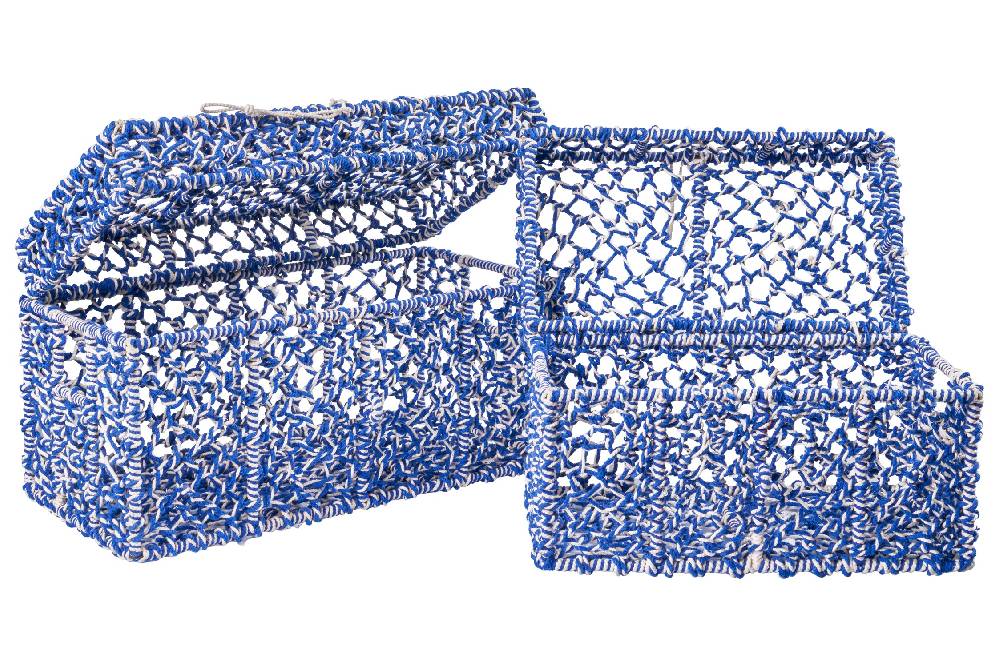 Novità Home Set 2 Bauli Blu e Bianchi Fino al 65% di sconto