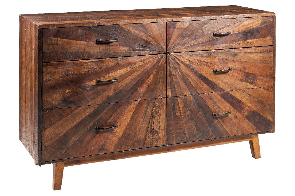 Novità Home Sunshine - Comò con 6 Cassetti in Legno Riciclato Negozi Online
