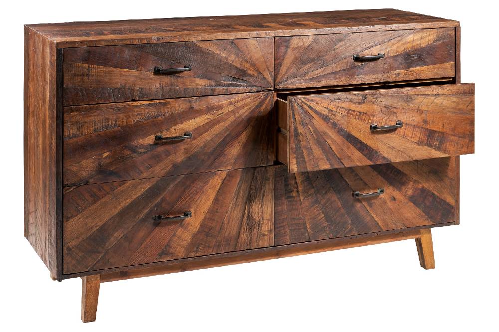 Novità Home Sunshine - Comò con 6 Cassetti in Legno Riciclato Negozi Online