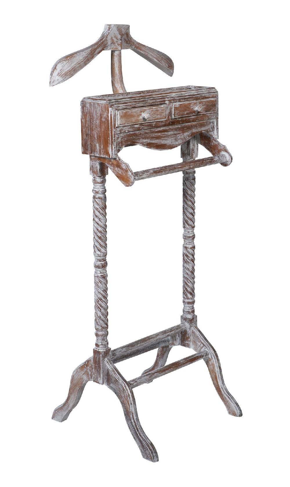 Novità Home Servetto porta abiti 2 casettini in legno white wash Shopping Online