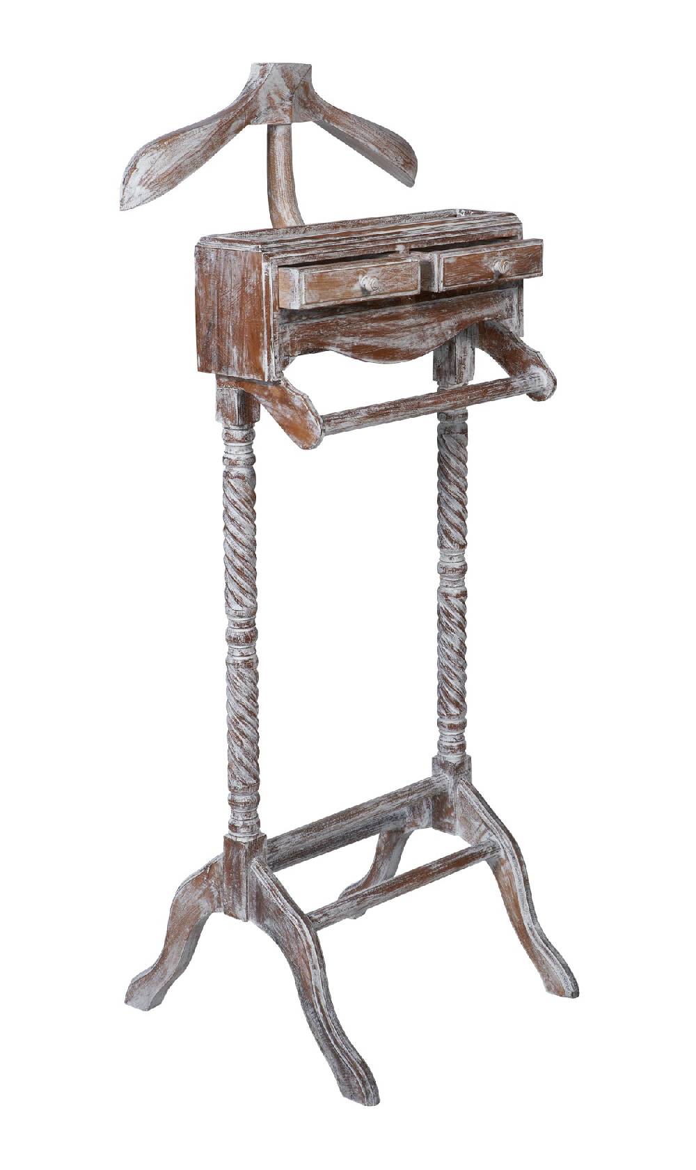 Novità Home Servetto porta abiti 2 casettini in legno white wash Shopping Online