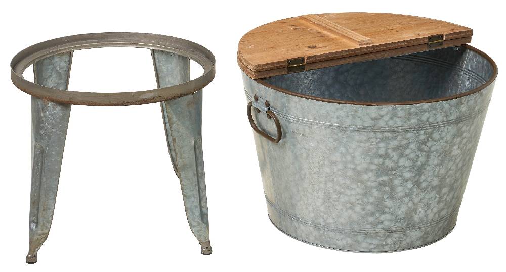 Novità Home Pozzetto - contenitore metallo e legno tondo Sottocosto