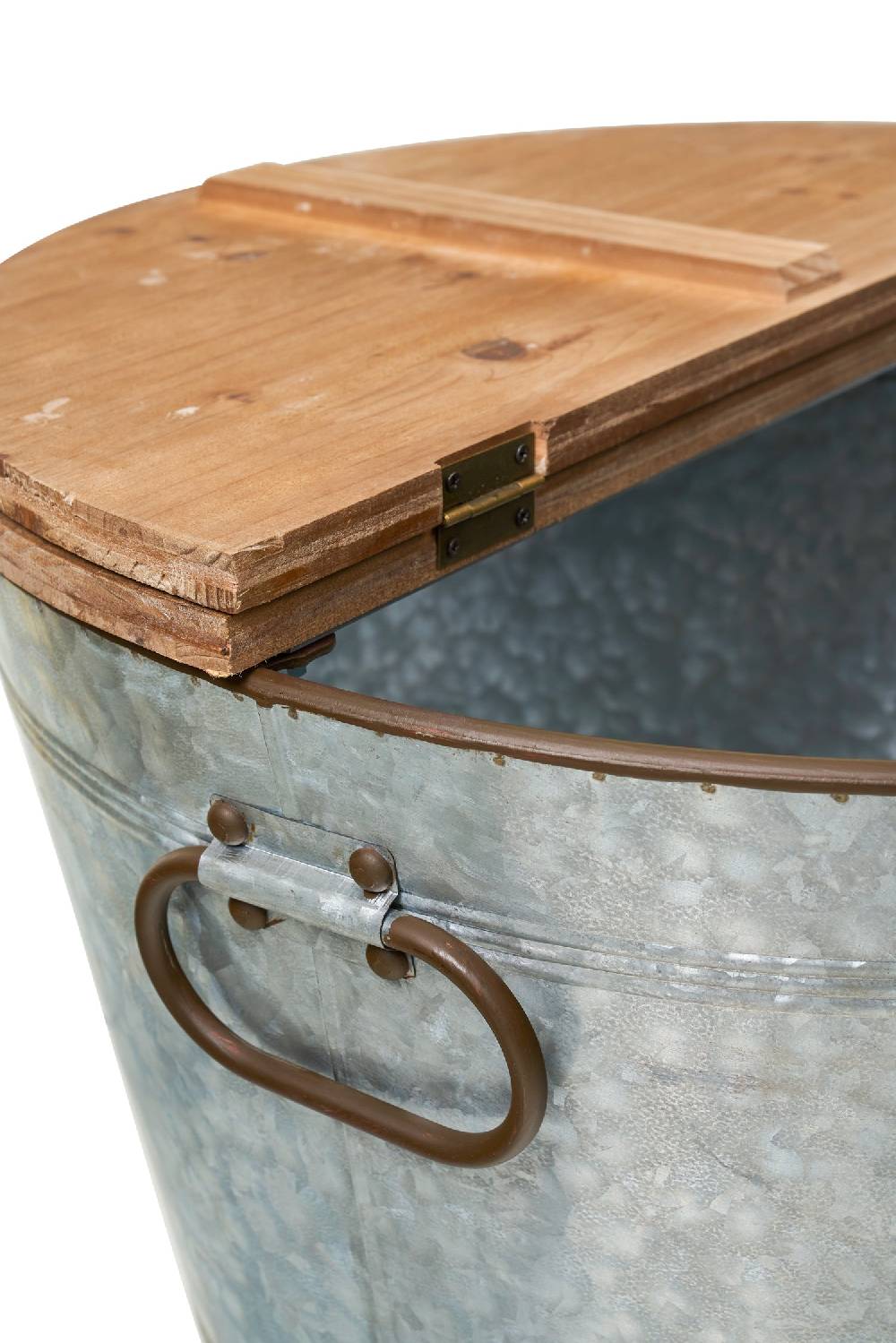 Novità Home Pozzetto - contenitore metallo e legno tondo Sottocosto