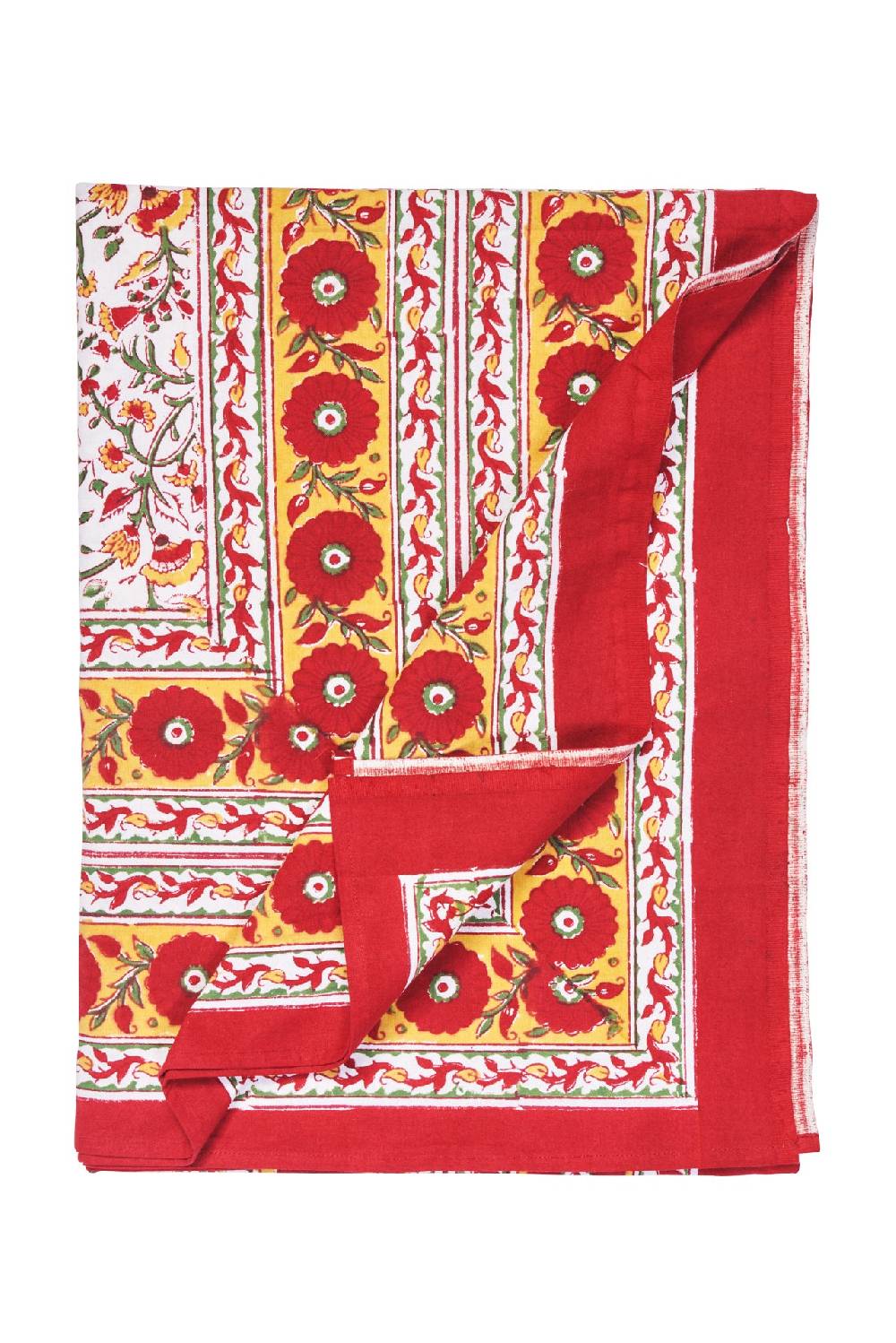 Novità Home Modica - mezzero singolo decor rosso in cotone - 180x270 Saldi