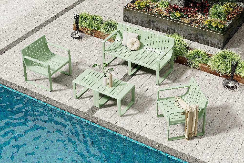 Novità Home Ajobi - Set 1/5 da esterno In Pp Verde Salvia Vendite Flash