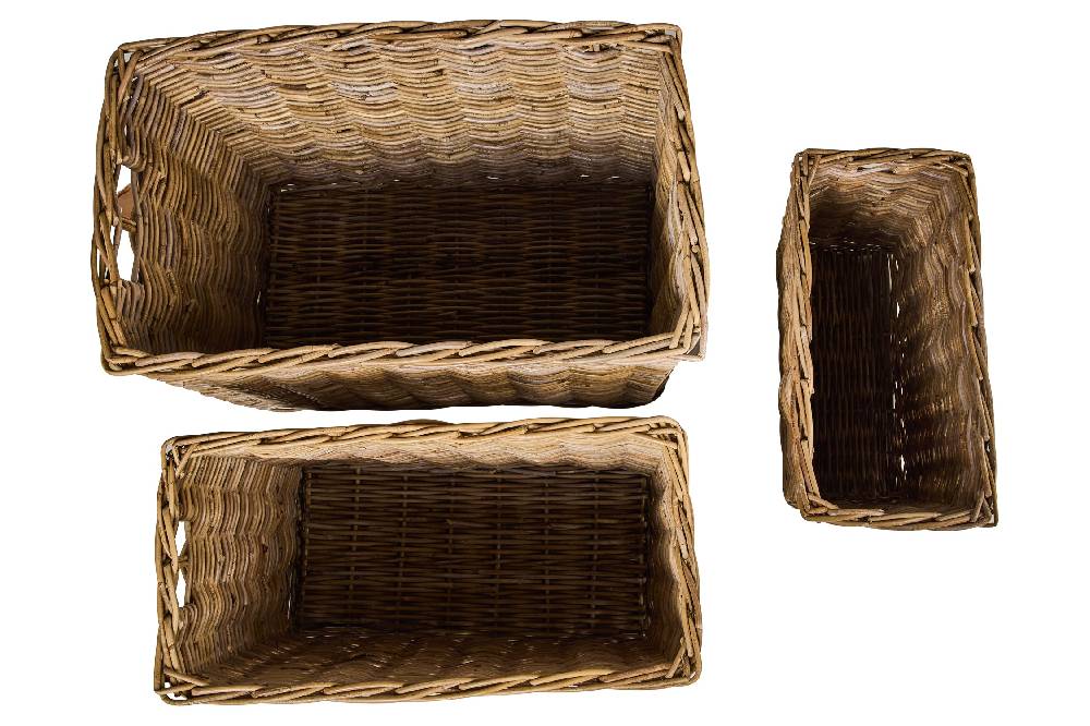 Novità Home Rush Weaves - Ceste Rettangolari Alte Set 1/3 Flash Sale