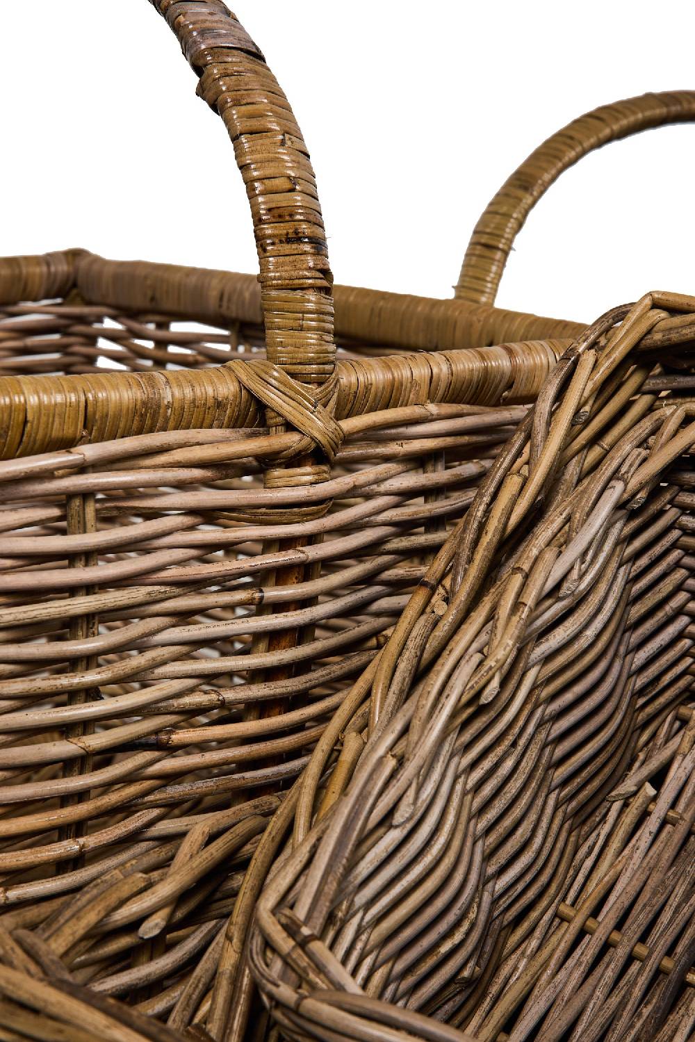 Novità Home Rush Weaves - 2Ceste Porta Legna +3 Ceste Rett.Natural Kubu Grey Offerta Pasqua