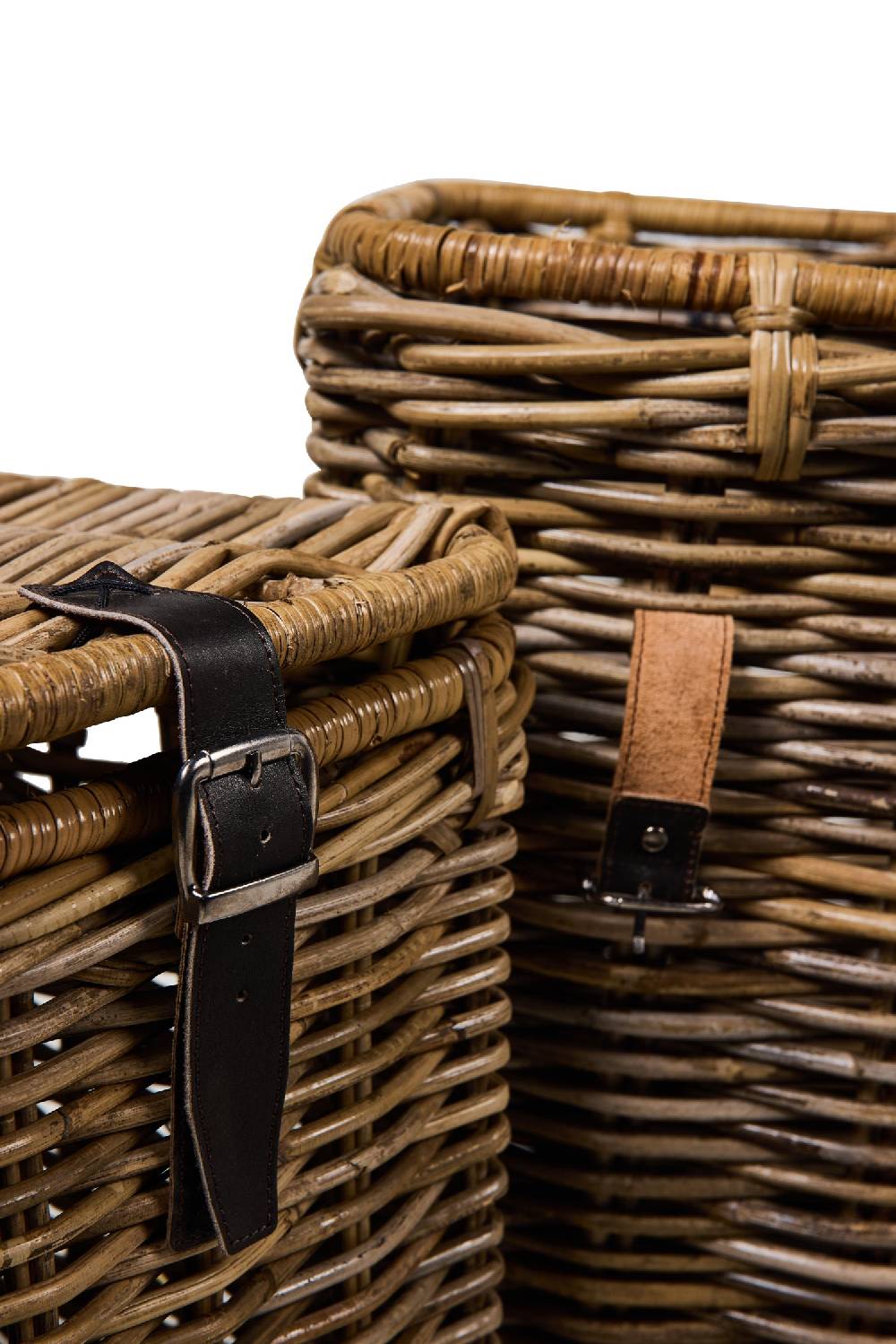 Novità Home Rush Weaves - 1Cesta Ret+2Ceste Kubu Grey C/Cop Lacci Pelle 1/3 Offerta per la Festa della Mamma