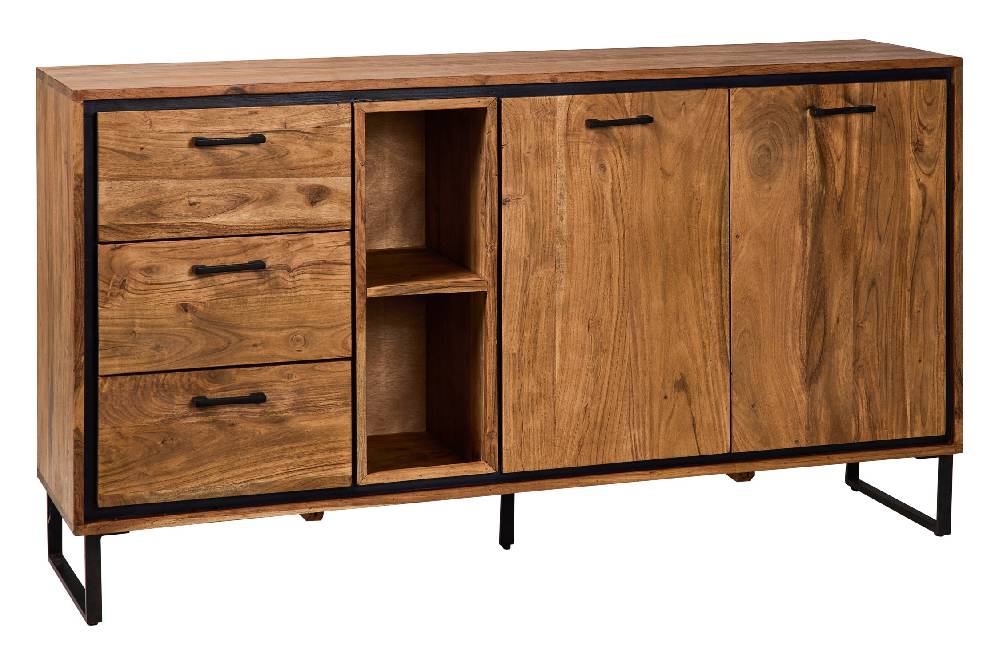 Novità Home Farley - Credenza 2 Sportelli 3 Cassetti 2 Ripiani A Vista Online Outlet