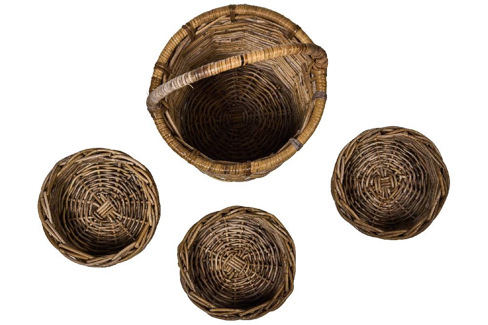 Novità Home Rush Weaves - Cesta Con Manico Con 3 Cestini Set 1/4 Offerte esclusive