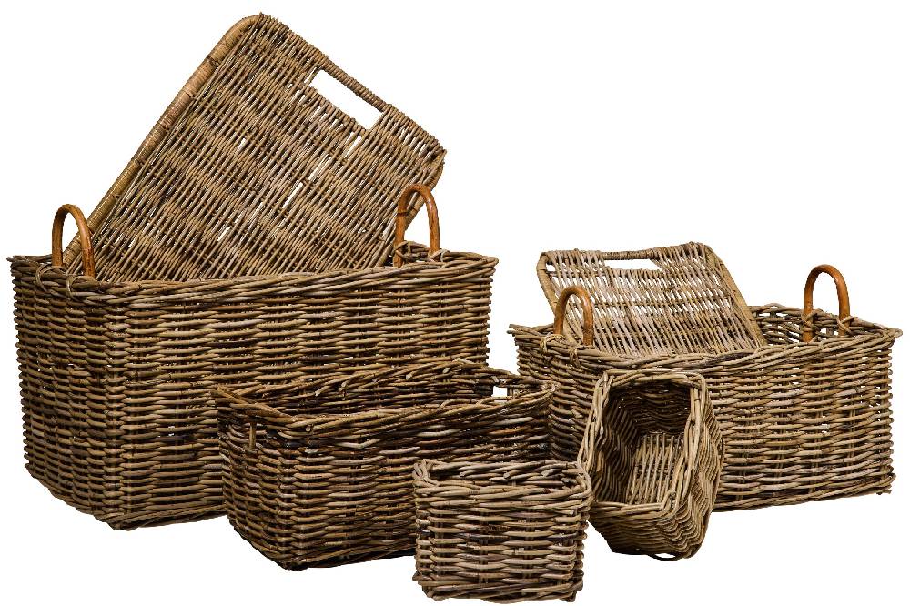 Novità Home Rush Weaves - 2 Bauli Con Coperchio + 3 Ceste Set 1/5 Lightning offer