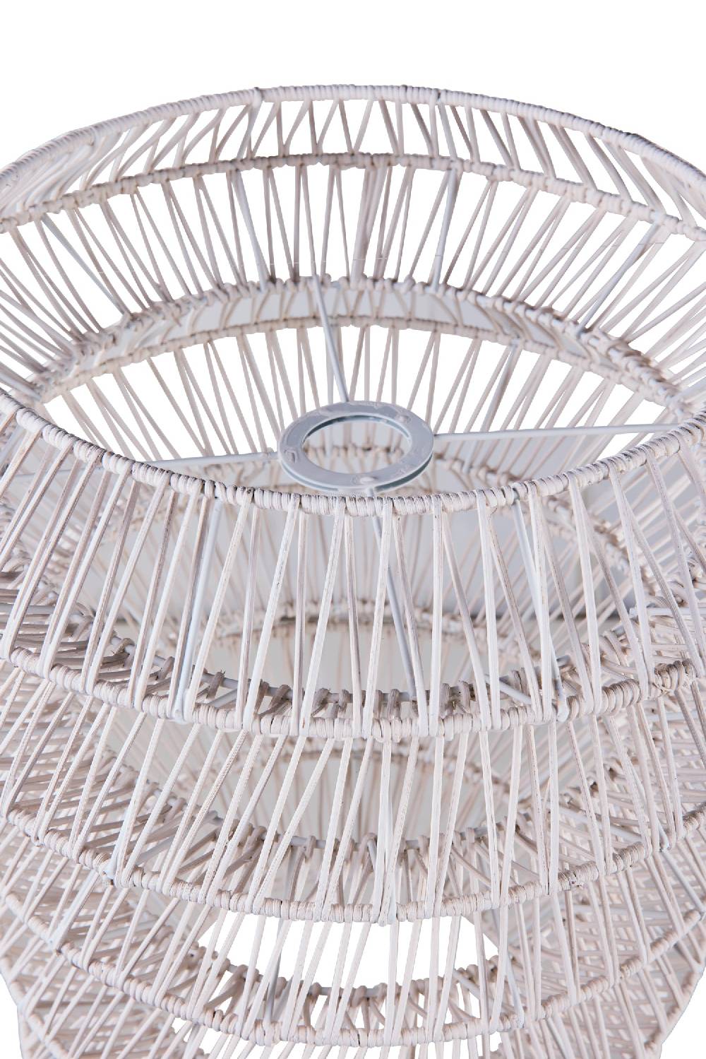 Novità Home Lumiere - Cappello Lampadario Design Midollino Bianco Offerta settimanale