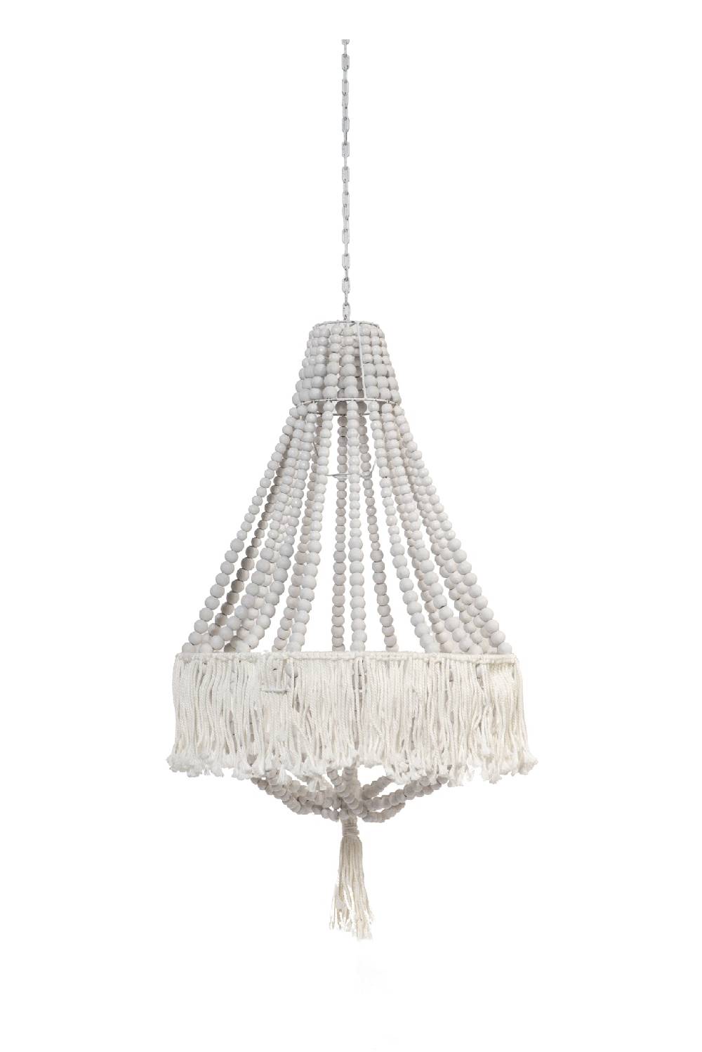 Novità Home Bubbles - Lampadario Sfere Legno Con Frange Bianco 50% di sconto con spedizione gratuita