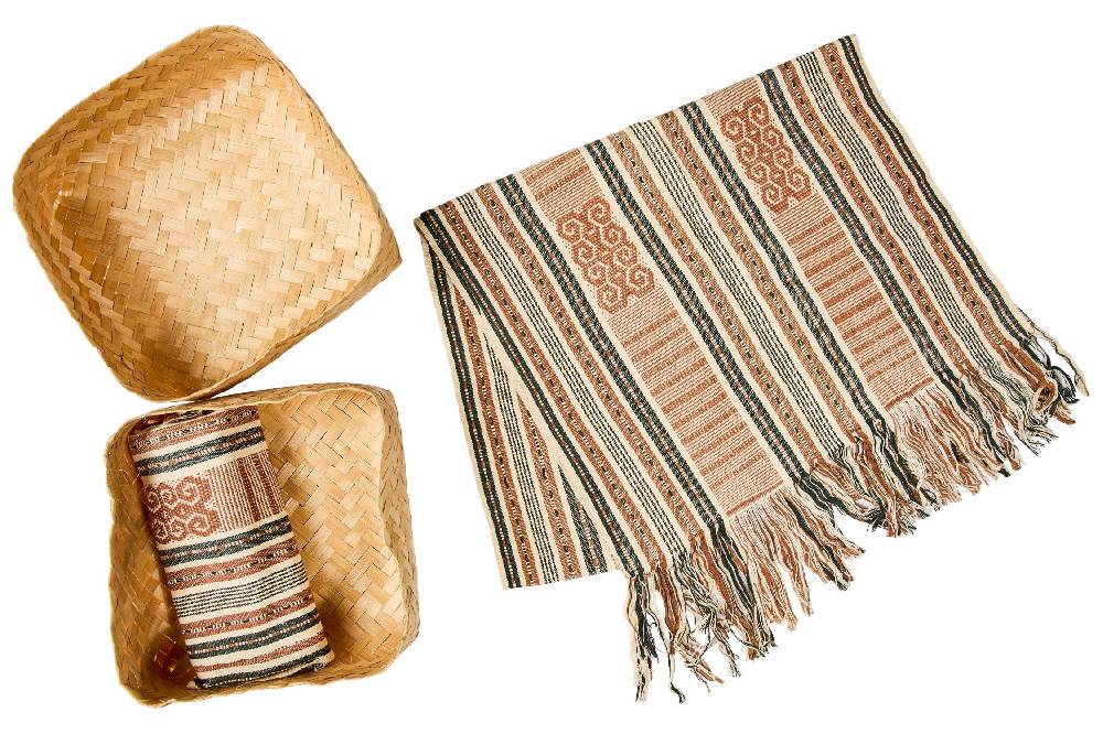 Novità Home Artistic Fabrics - Runner Set 1/2 In Cesta Bambu Intrecciata Officina