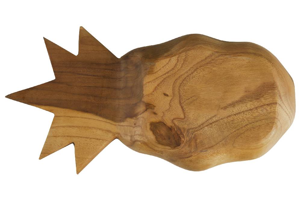 Novità Home Bartender - Ciotola Legno Sagoma Frutto Ananas Con Abalone Pezzi Unici