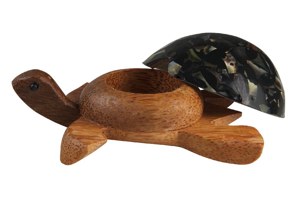 Novità Home Turtle - Porta Tea Light Carapace In Madreperla E Resina Nera Negozi Online