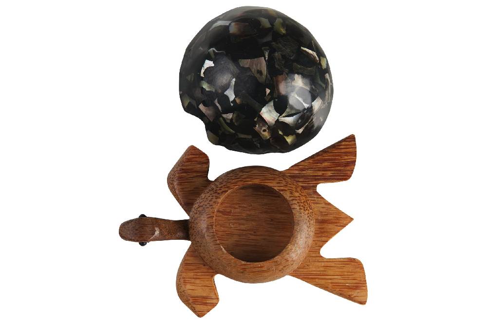 Novità Home Turtle - Porta Tea Light Carapace In Madreperla E Resina Nera Negozi Online