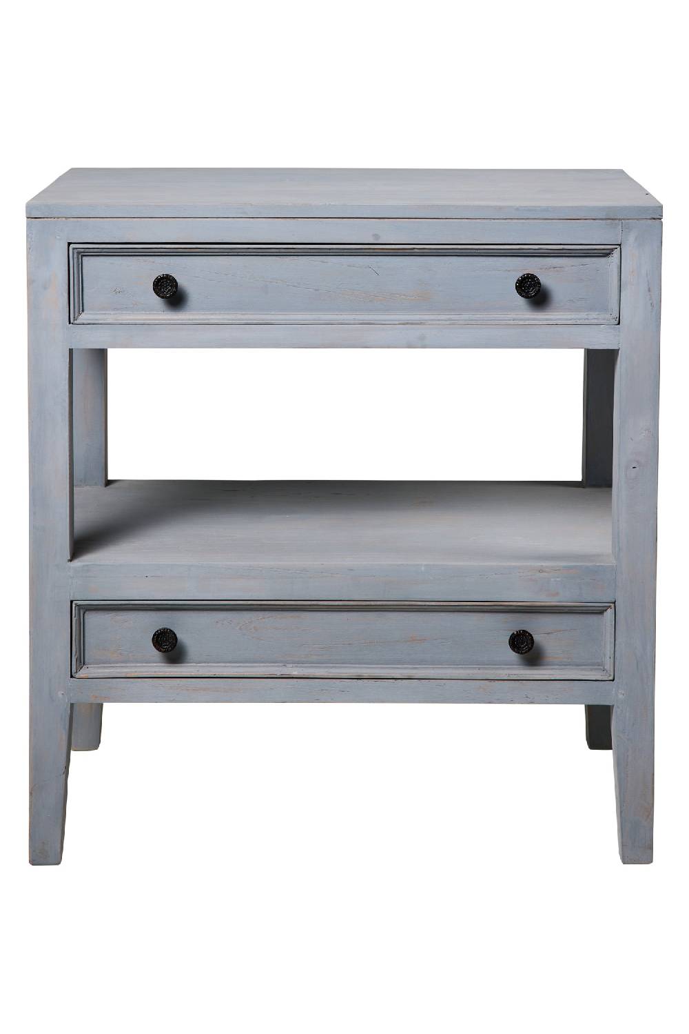 Novità Home Heloise - Mobiletto Comodino 2 Cassettini Grey Vintage Saldi