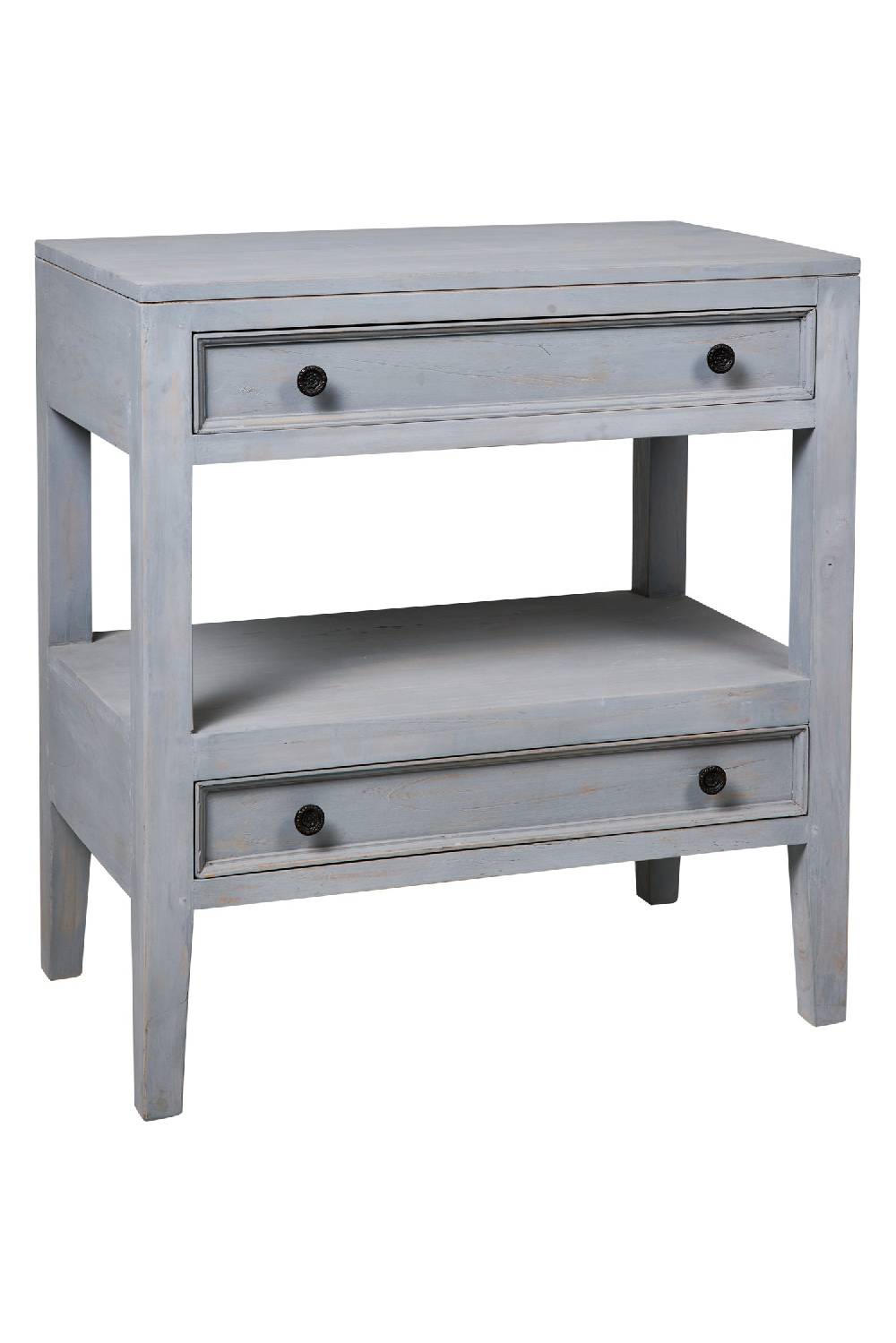 Novità Home Heloise - Mobiletto Comodino 2 Cassettini Grey Vintage Saldi