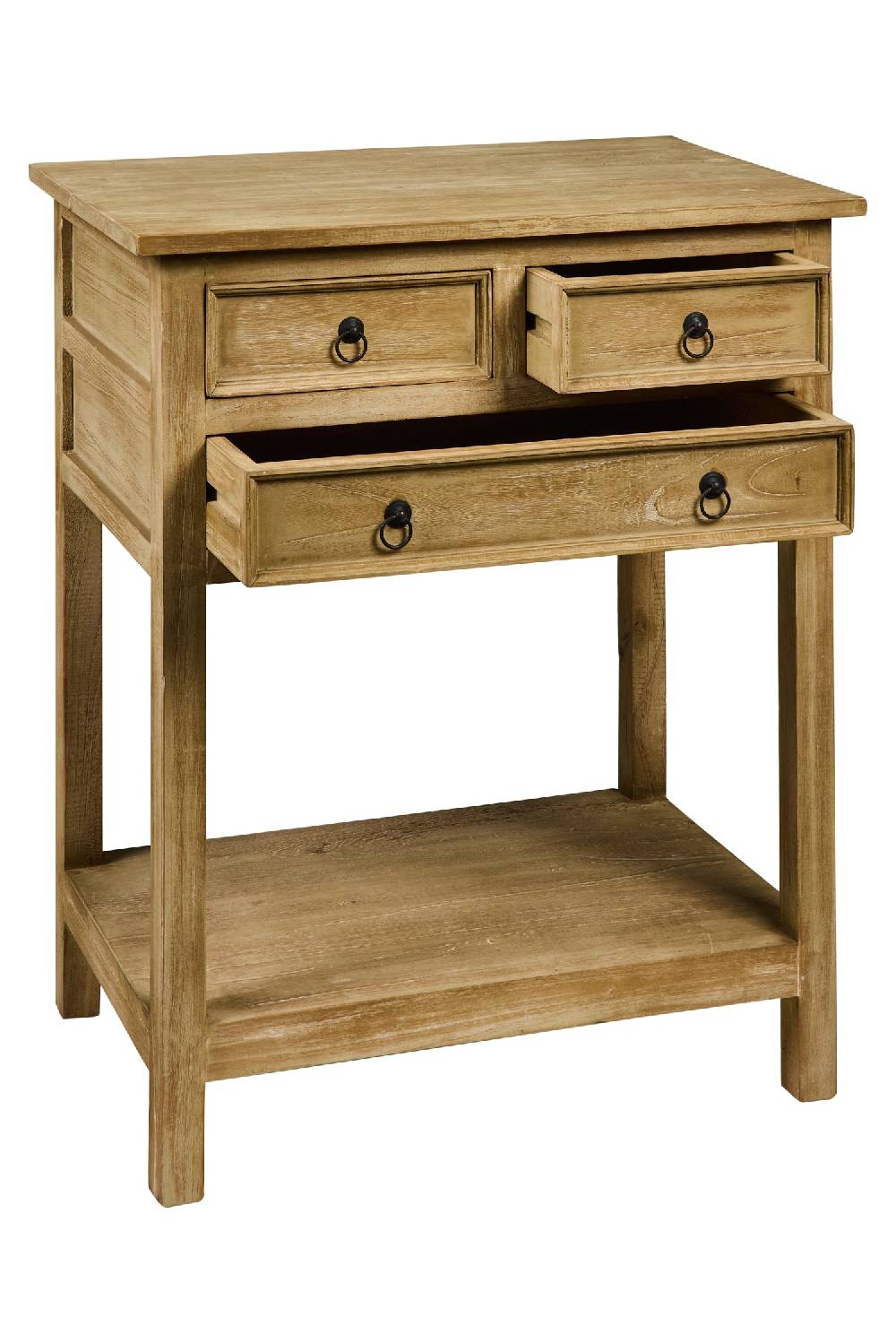 Novità Home Floriane - Mobiletto Comodino 4 Casetti Natural Vintage Vendita Economica