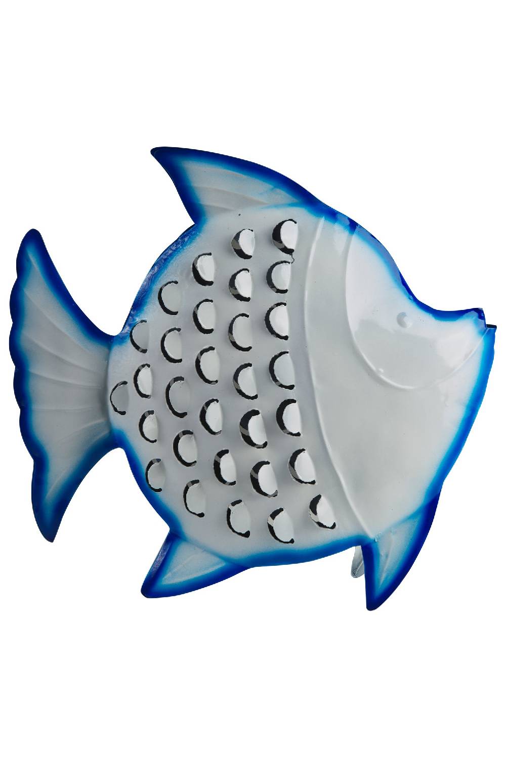 Novità Home Aquarium - Pesce Bianco Grande In Ferro Bianco Bordo Blu I Più Venduti