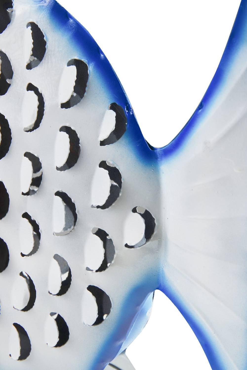 Novità Home Aquarium - Pesce Bianco Grande In Ferro Bianco Bordo Blu I Più Venduti