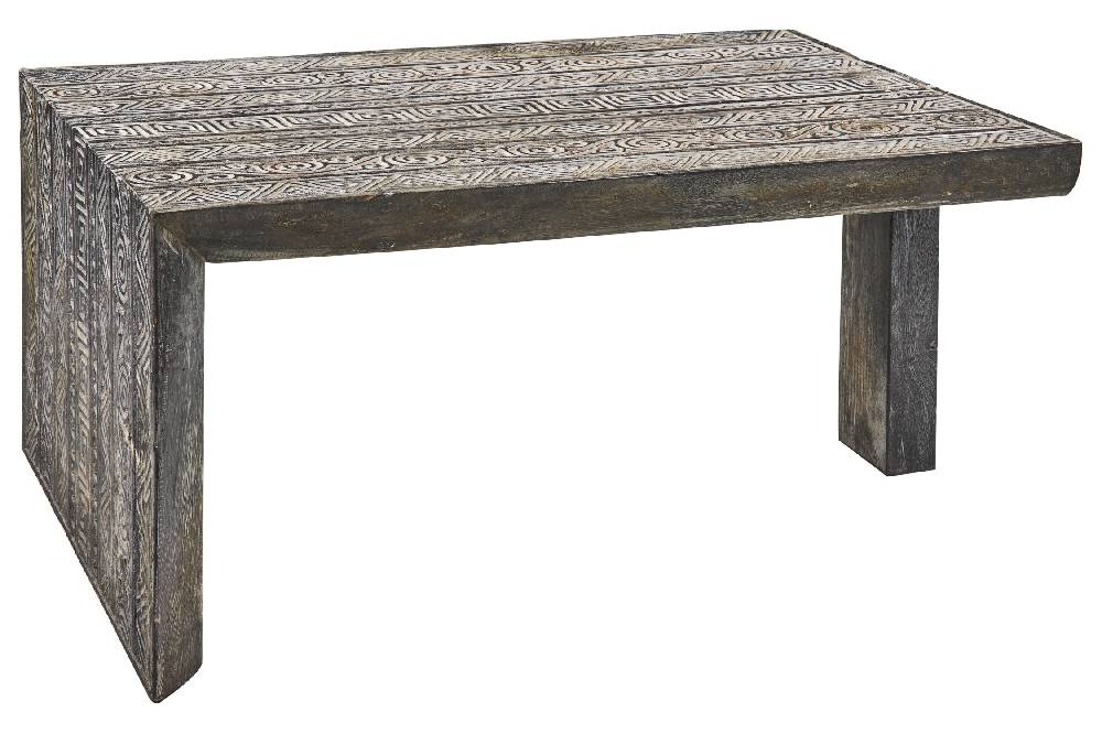 Novità Home Craftsman - Tavolino Basso Carving Geometric Gambe Diseuguali Negozio online di fabbrica