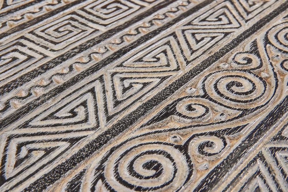 Novità Home Craftsman - Tavolino Basso Carving Geometric Gambe Diseuguali Negozio online di fabbrica