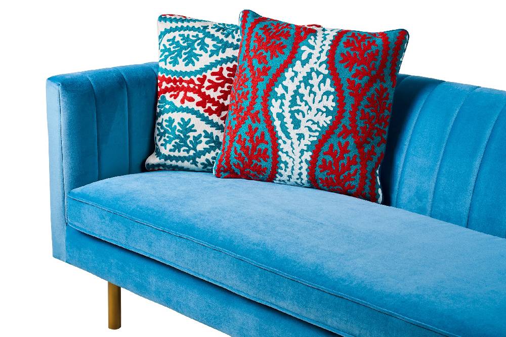 Novità Home Embroidery - cuscino blue corallium Comprare a buon mercato