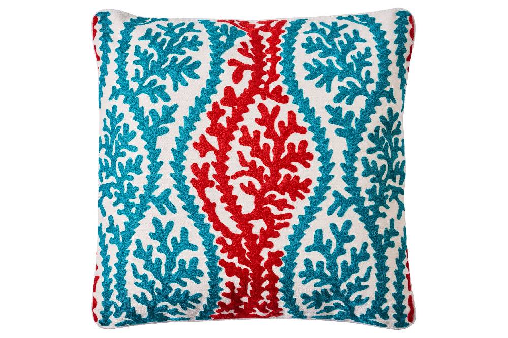 Novità Home Embroidery - cuscino bianco corallium Grande vendita