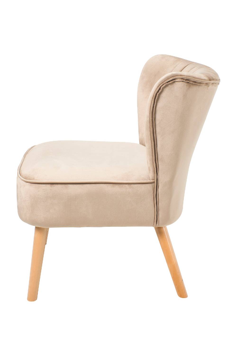Novità Home Delfina - poltroncina velluto colore beige Smaltimento dello stoccaggio