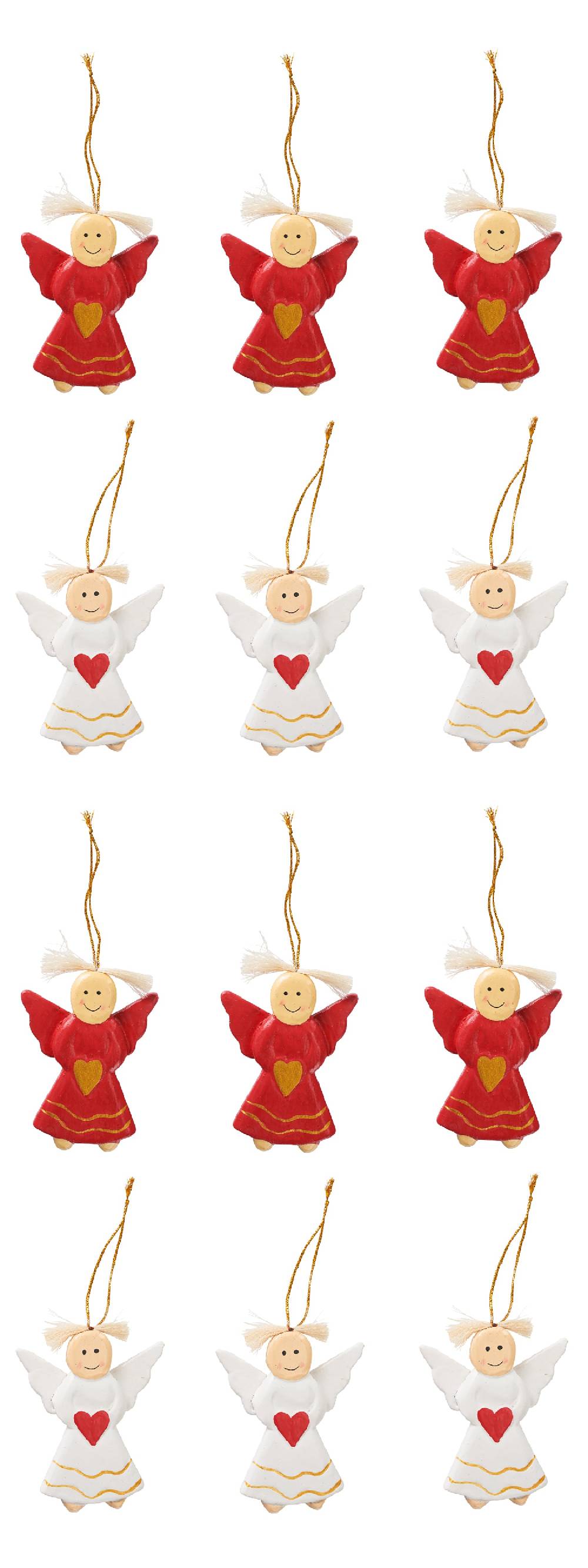 Novità Home Decorazioni angeli in piedi bianchi e rossi set 1/12 Offerta migliore