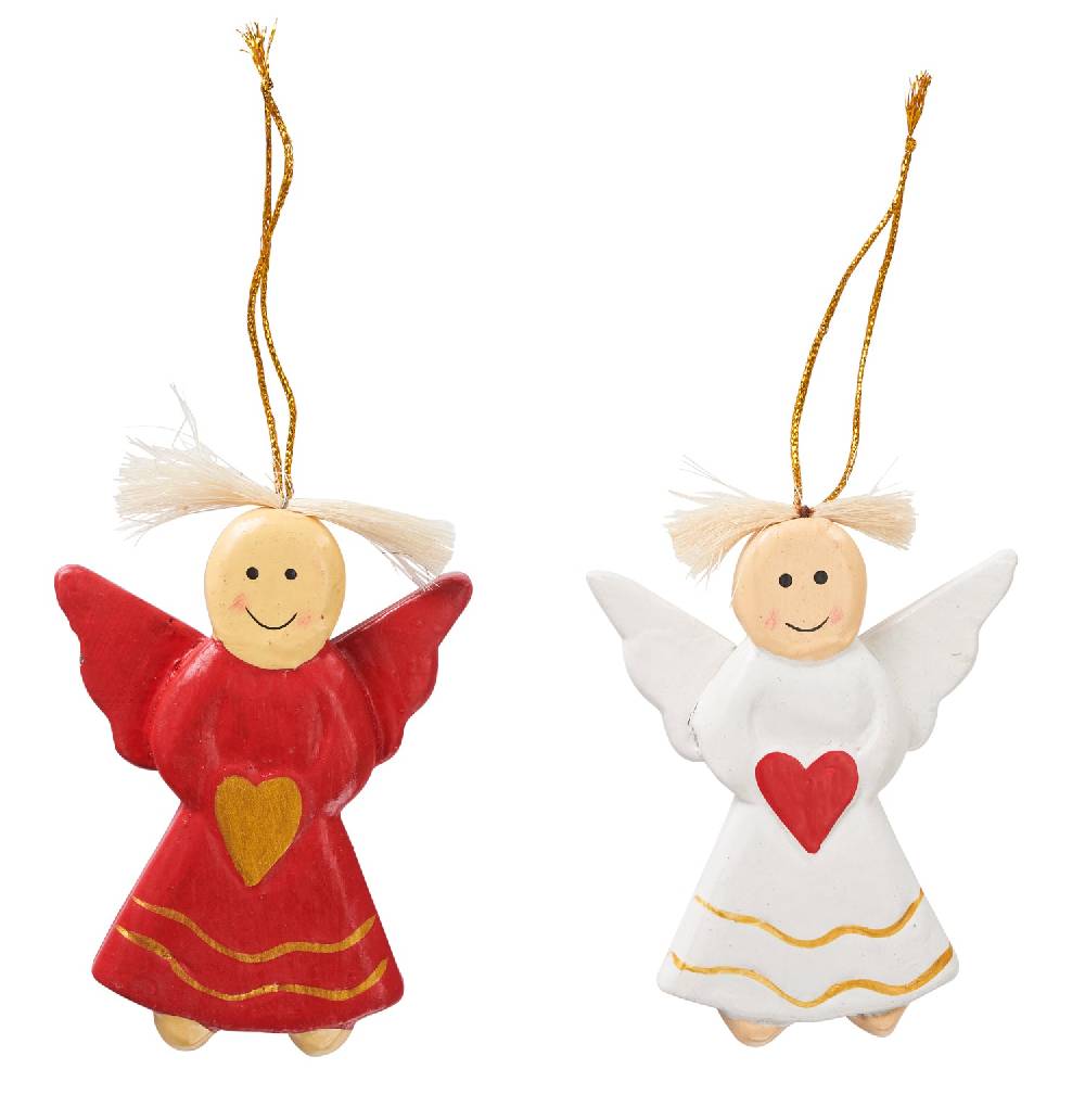Novità Home Decorazioni angeli in piedi bianchi e rossi set 1/12 Offerta migliore