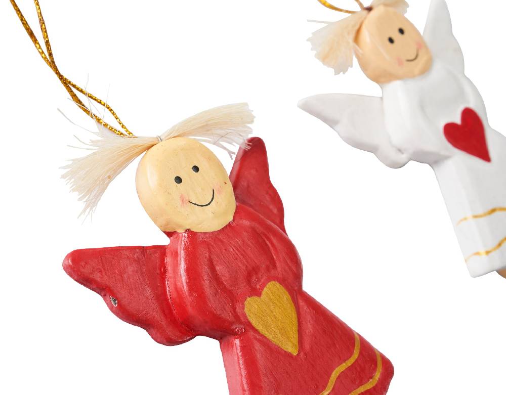 Novità Home Decorazioni angeli in piedi bianchi e rossi set 1/12 Offerta migliore