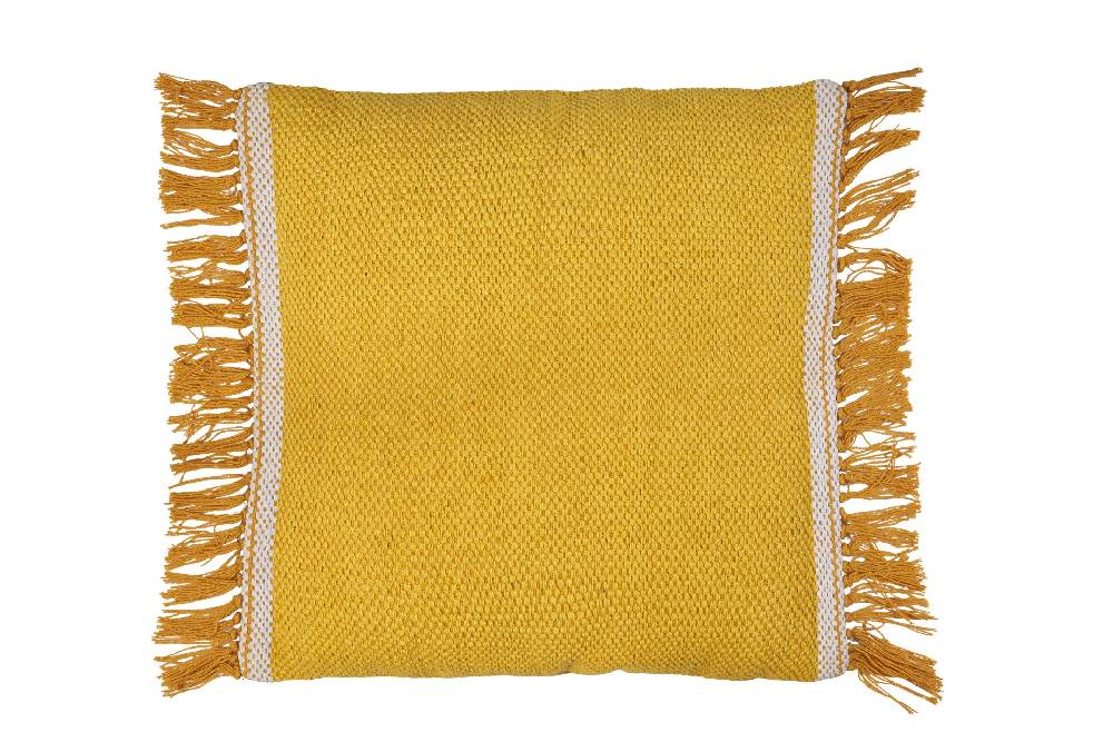 Novità Home Cuscino frange in cotone giallo- 45x45 Offerte giornaliere