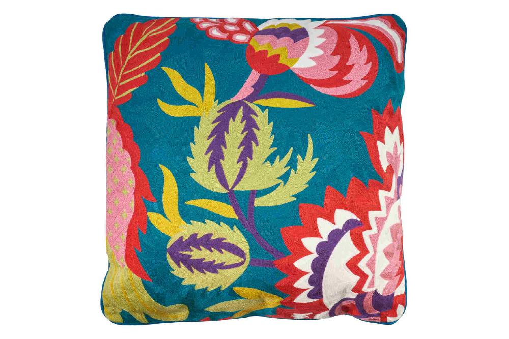 Novità Home Cuscino fiori colorati base pavone c/interno Sconti VIP