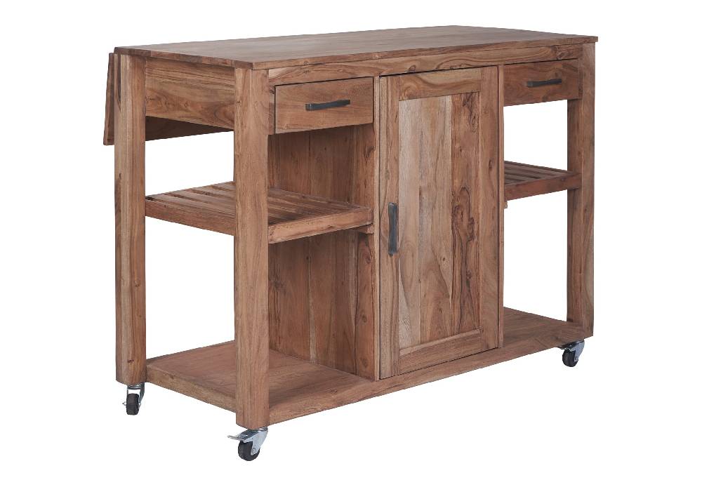 Novità Home Credenza postazione lavoro piano ampliabile e ruote in legno Only for today
