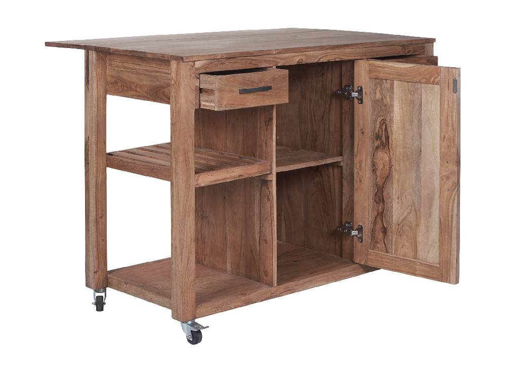 Novità Home Credenza postazione lavoro piano ampliabile e ruote in legno Only for today