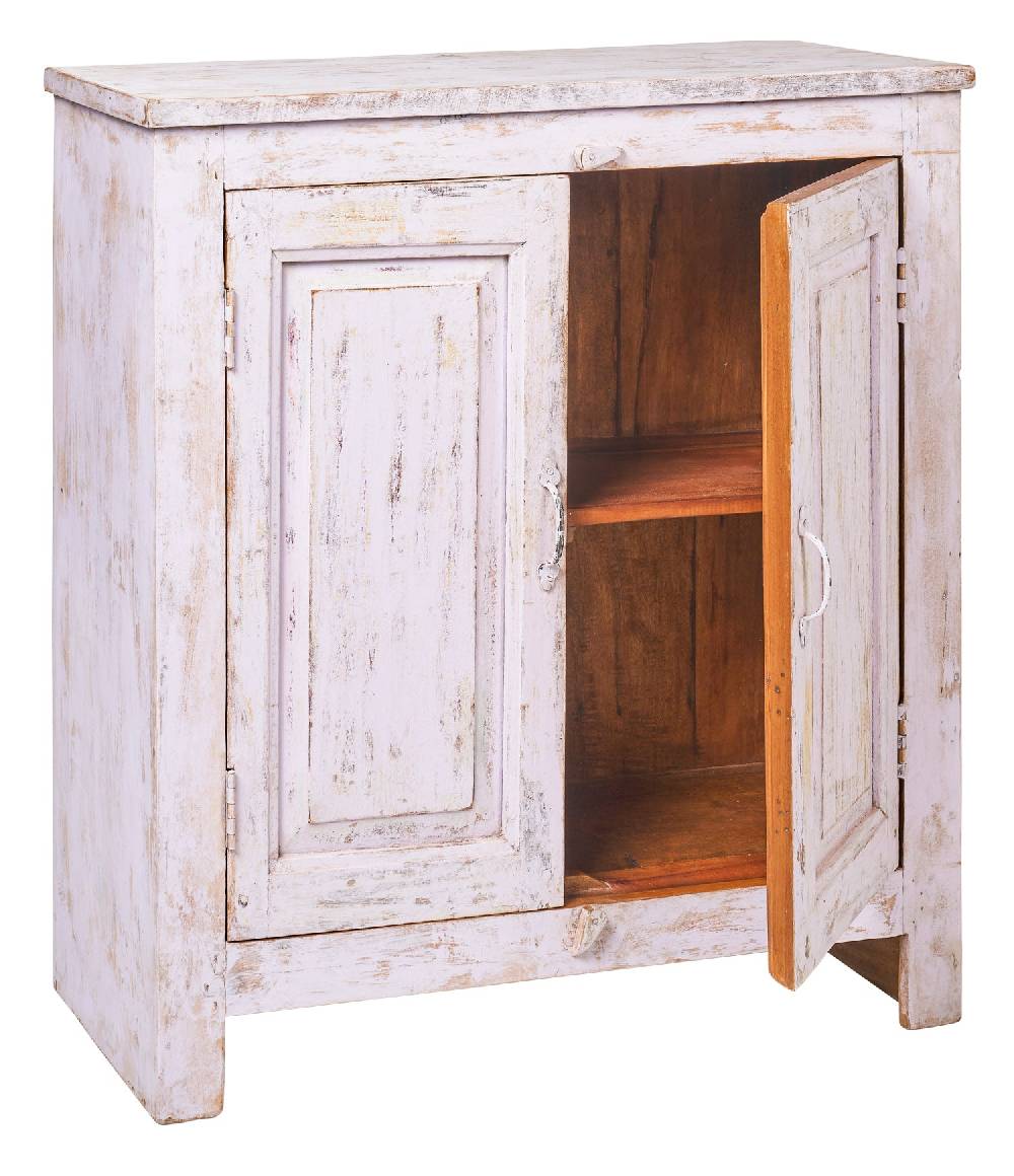 Novità Home Credenza piccola 2 sportelli in legno sbiancato