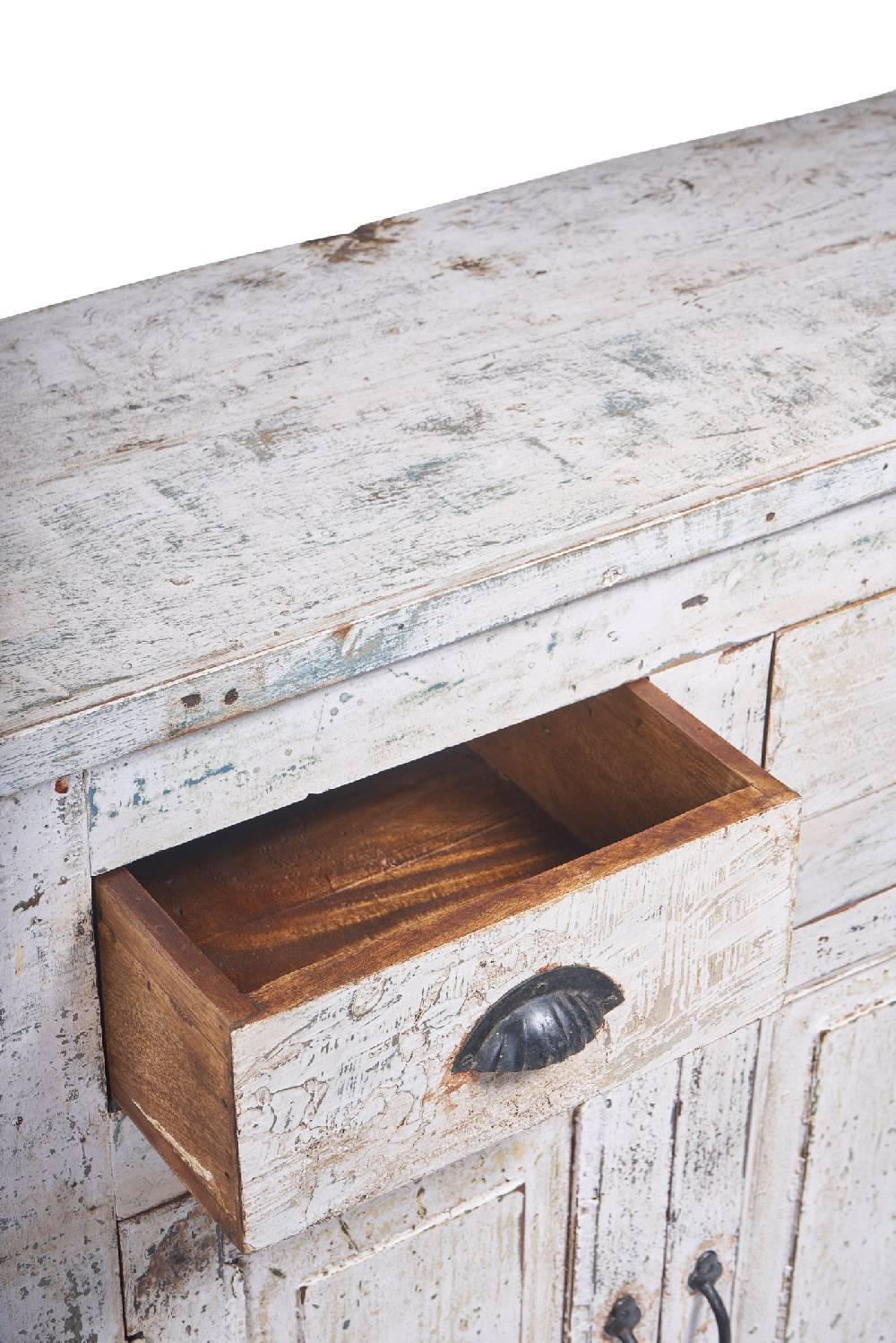 Novità Home Credenza piccola 2 sportelli in legno sbiancato Offerta speciale della fabbrica