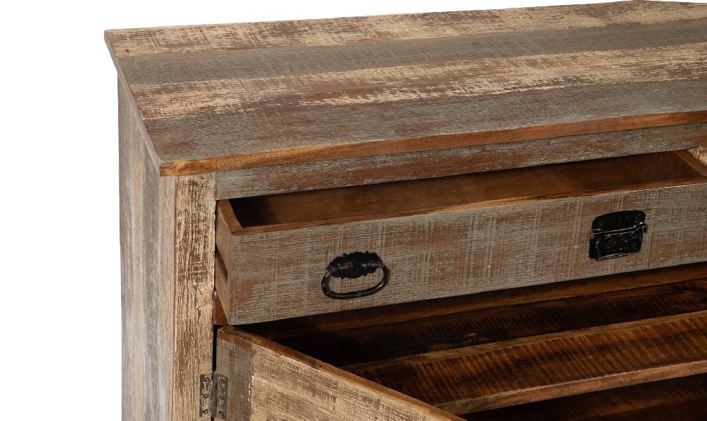 Novità Home Credenza 2 cassetti e 2 sportelli in legno con ruote Enormi sconti