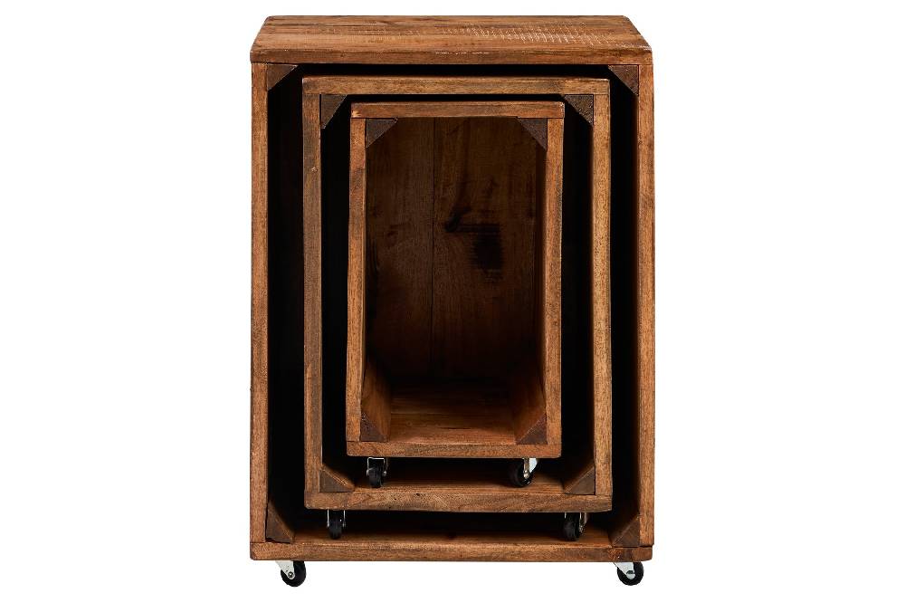 Novità Home Cordonnier - mobiletti aperti set 1/3 con ruote Black Friday Prezzi