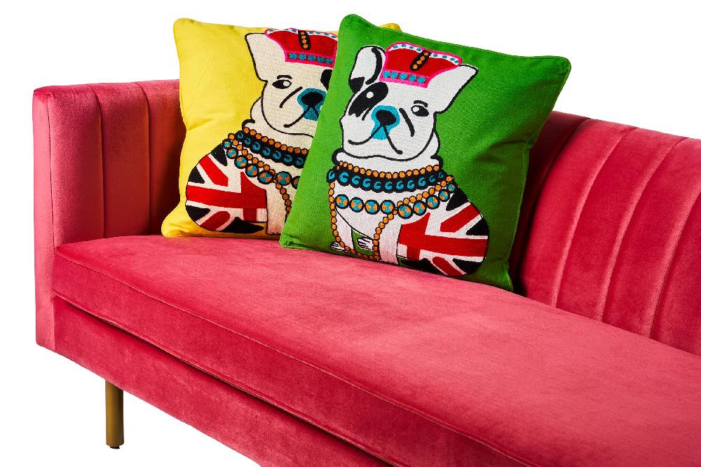 Novità Home Embroidery - cuscino yellow pop art royal dog Grande vendita