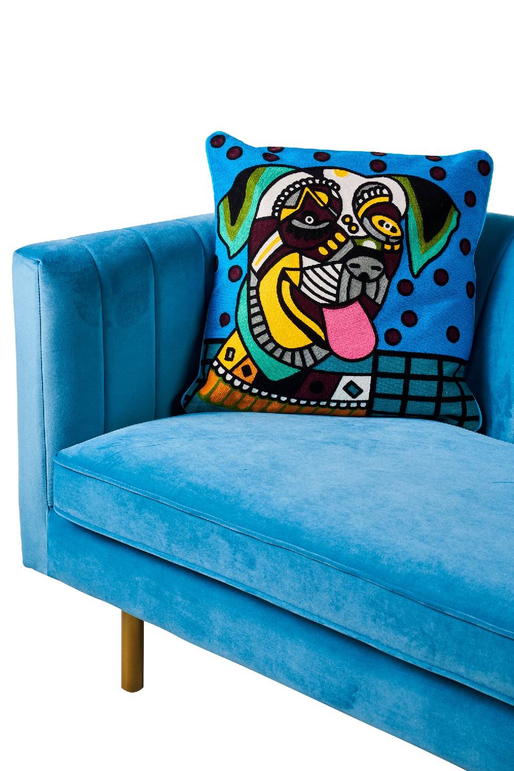 Novità Home Embroidery - cuscino pop art happy dog Fornitura limitata
