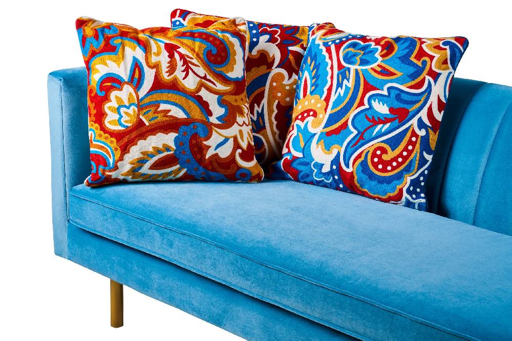 Novità Home Embroidery - cuscino foliage blue red Offerta Anniversario