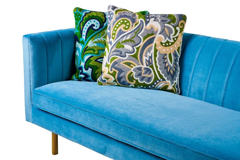 Novità Home Embroidery - cuscino foliage blu light gray Smaltimento dello stoccaggio