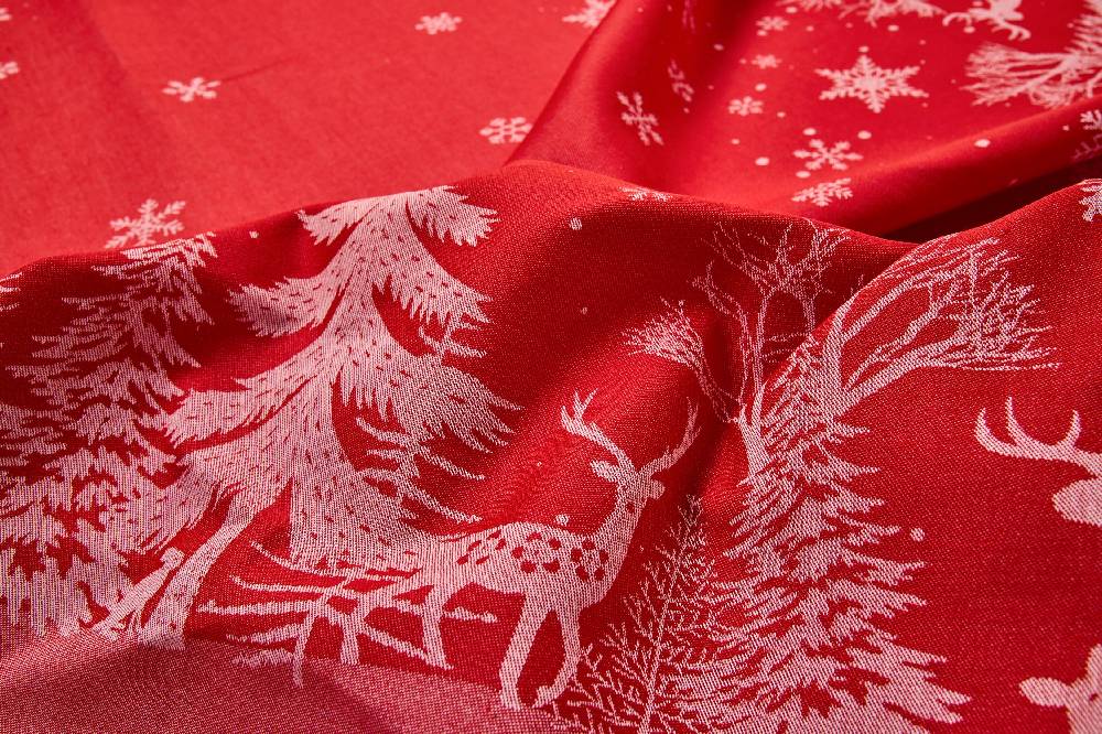 Novità Home Merry - Tovaglia Stampa Bosco Rossa Antipiega Offerte giornaliere