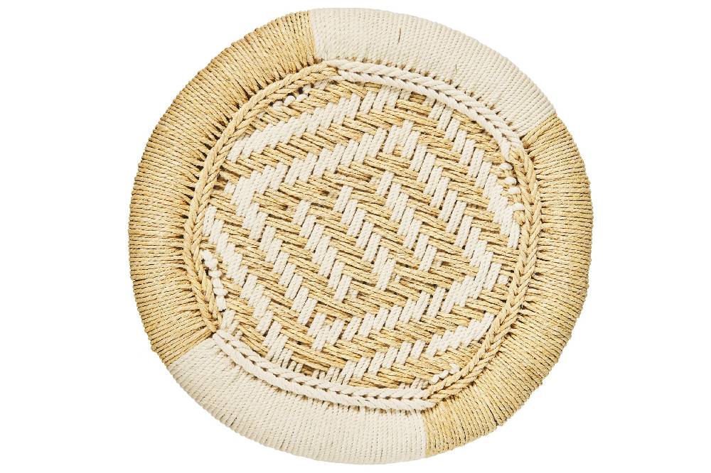 Novità Home Jambe - Sgabello Tondo Intreccio Corda Color Naturale Sconti VIP