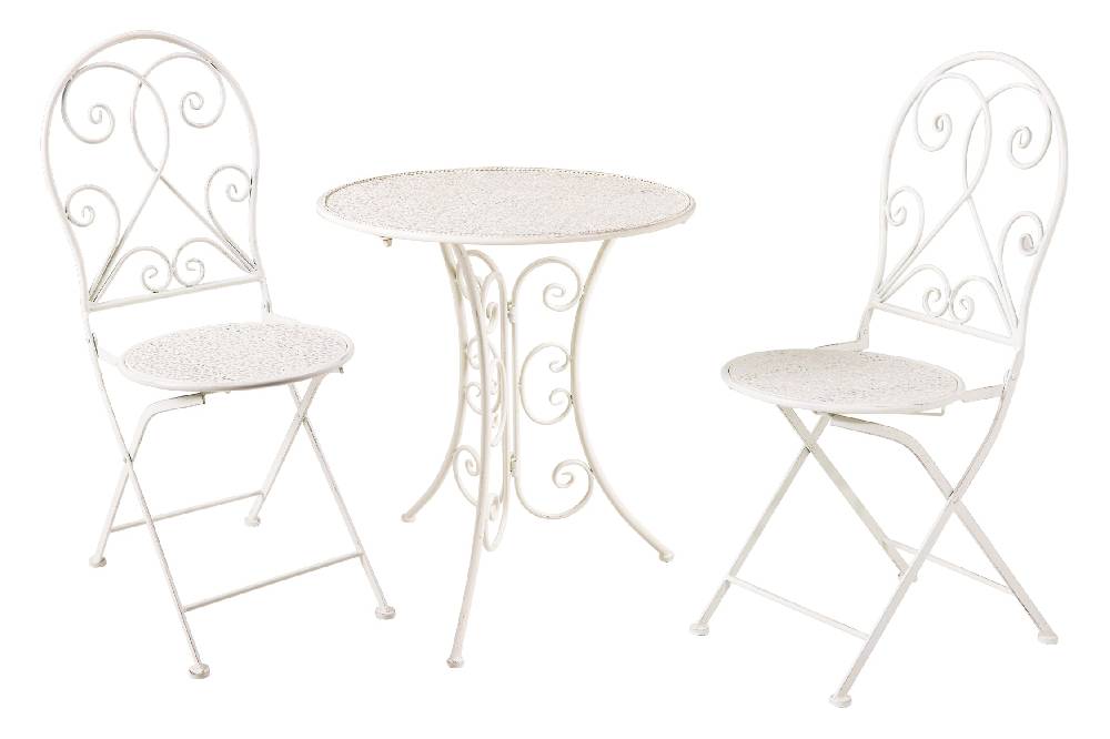 Novità Home Isabelle - Set 1/3 Tavolo Con Due Sedie Bianco Anticato Super Saving Price