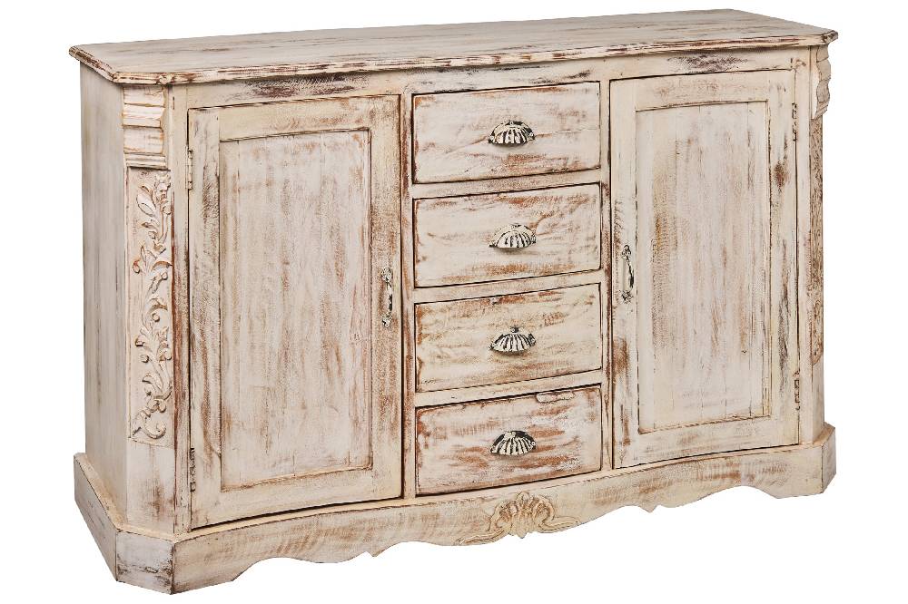 Novità Home Dominique - Credenza in Legno Riciclato Color Crema Ultimo giorno